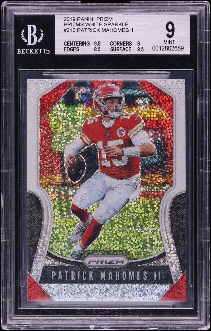 2019 Panini Prizm White Sparkle Patrick Mahomes II #210 BGS 9 MINT - Photo 1