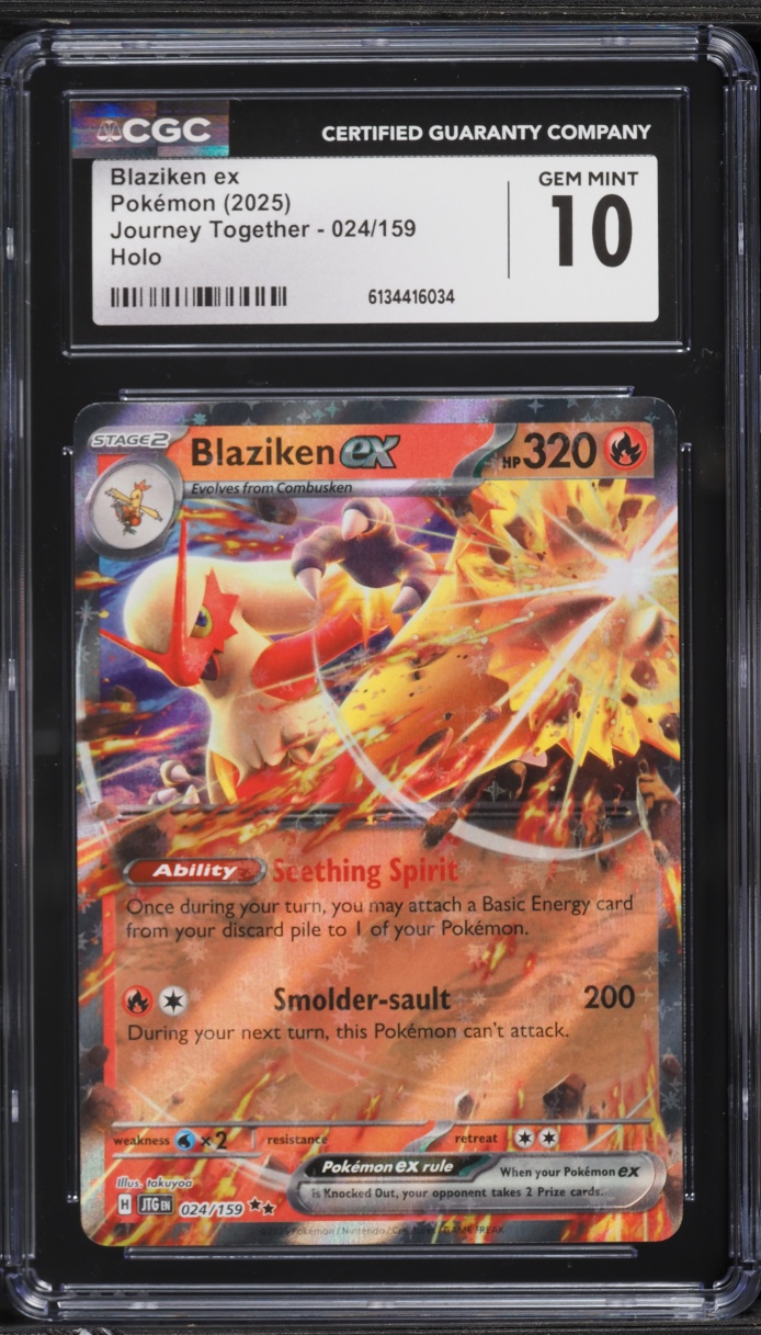 2025 Pokemon Scarlet & Violet Journey Together Holo Blaziken EX #24 CGC 10 GEM MINT