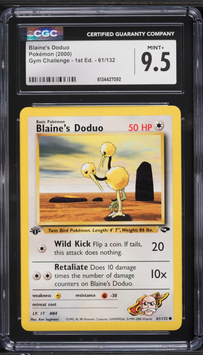 2000 Pokemon Gym Challenge 1st Edition Blaine's Doduo #61 CGC 9.5 MINT+