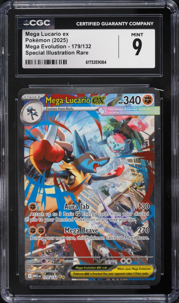 2025 Pokemon Mega Evolution SIR Mega Lucario ex #179 CGC 9 MINT