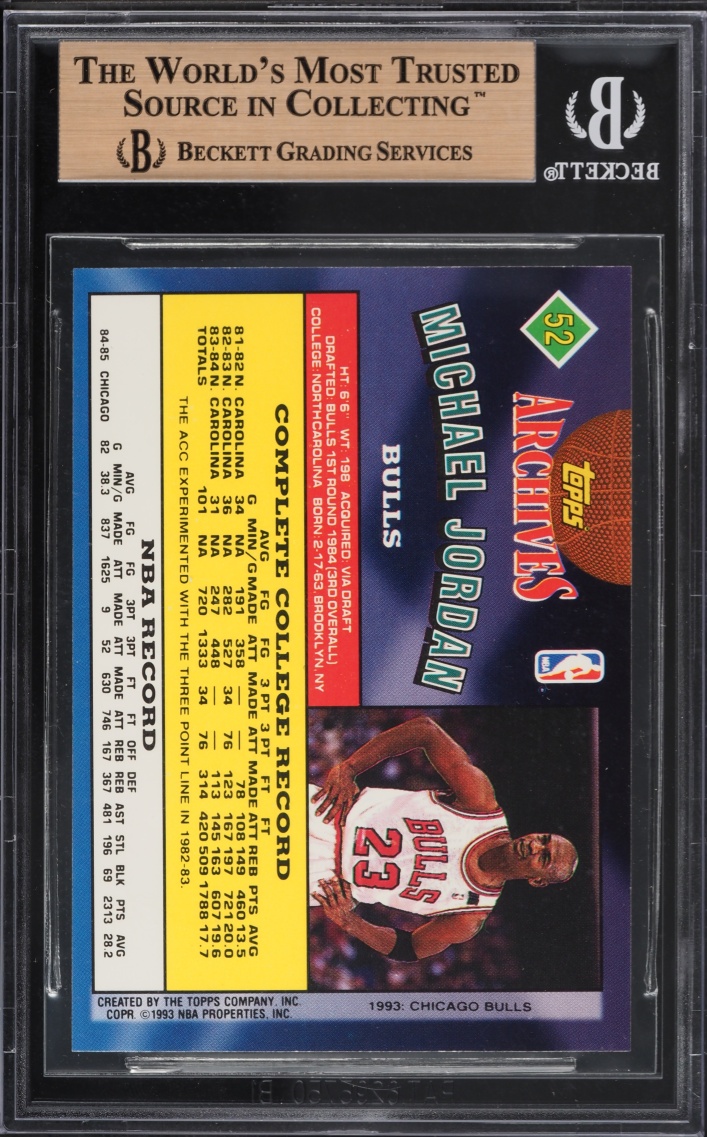 1992 Topps Archives Gold Michael Jordan #52 BGS 9.5 GEM MINT