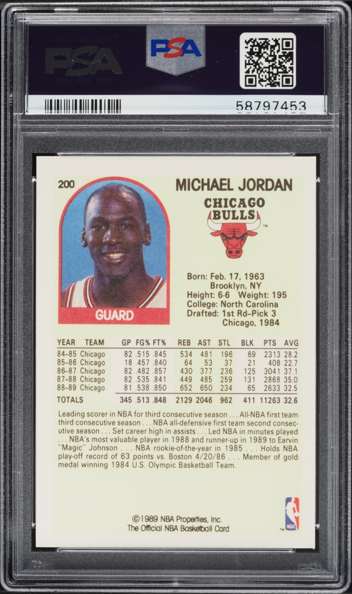 1989 Hoops Michael Jordan #200 PSA 8 NM-MT