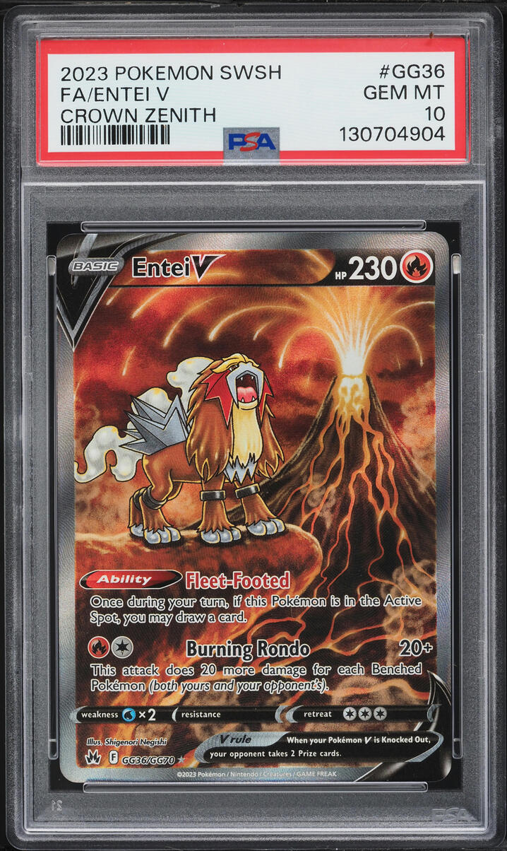 2023 Pokemon Sword & Shield Crown Zenith Alt Art Entei V #GG36 PSA 10 GEM MINT
