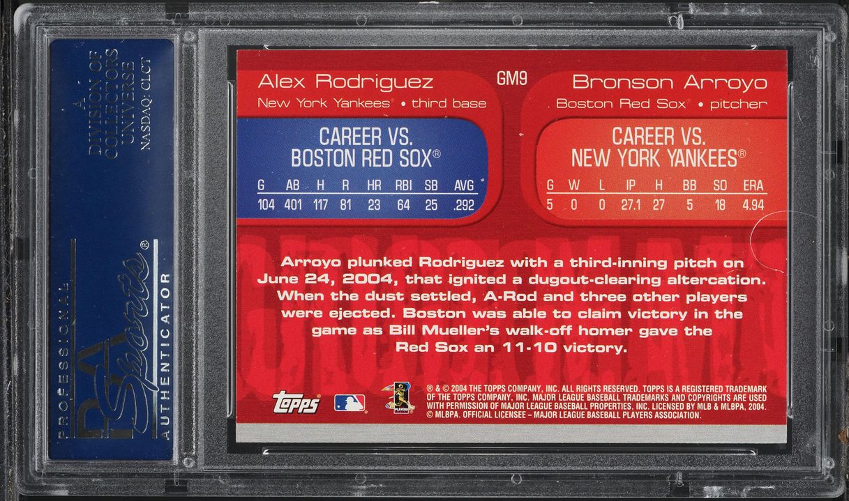 2005 Topps Grudge Match Alex Rodriguez Bronson Arroyo #GM9 PSA 9 MINT