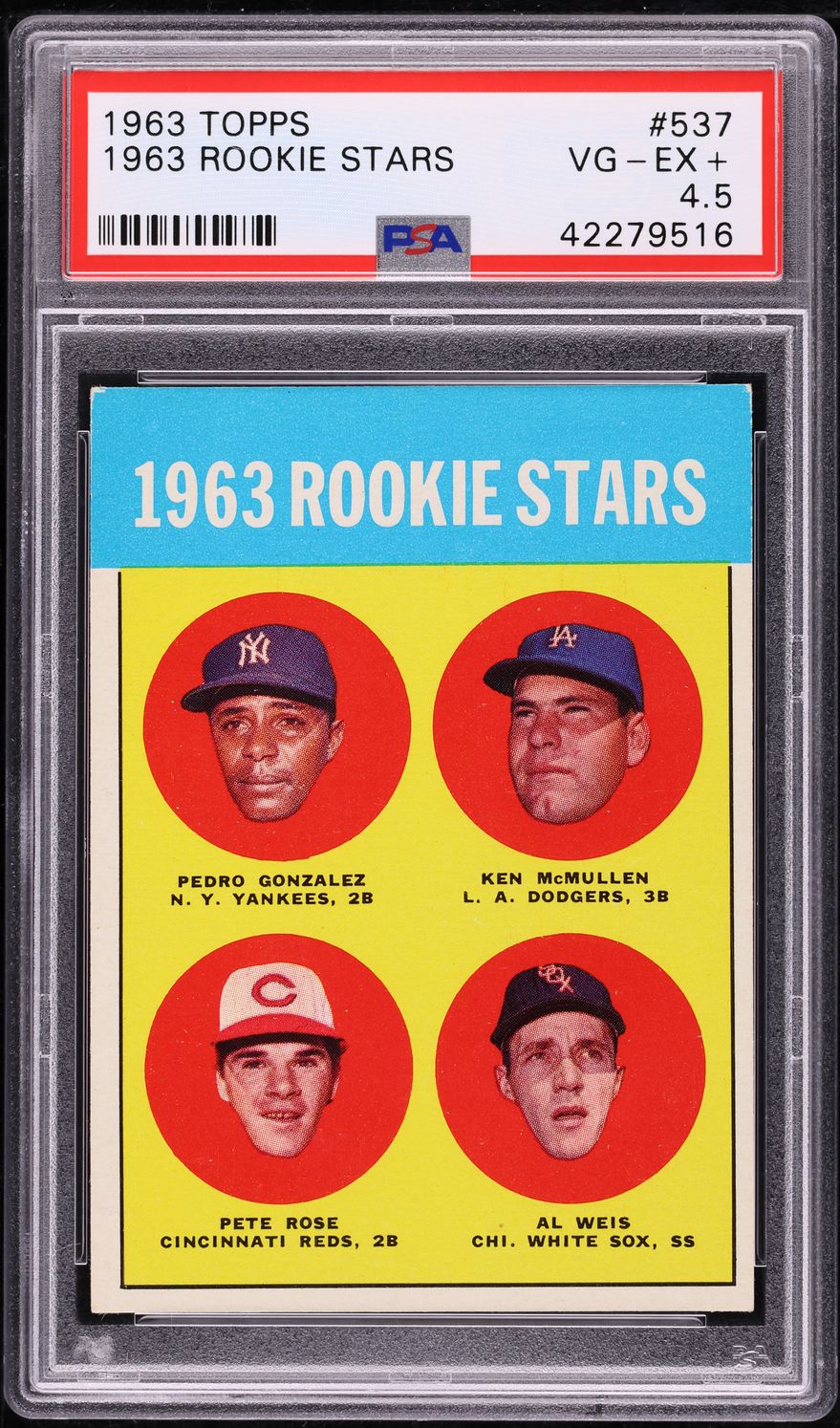 1963 Topps Pete Rose ROOKIE #537 PSA 4.5 VGEX+