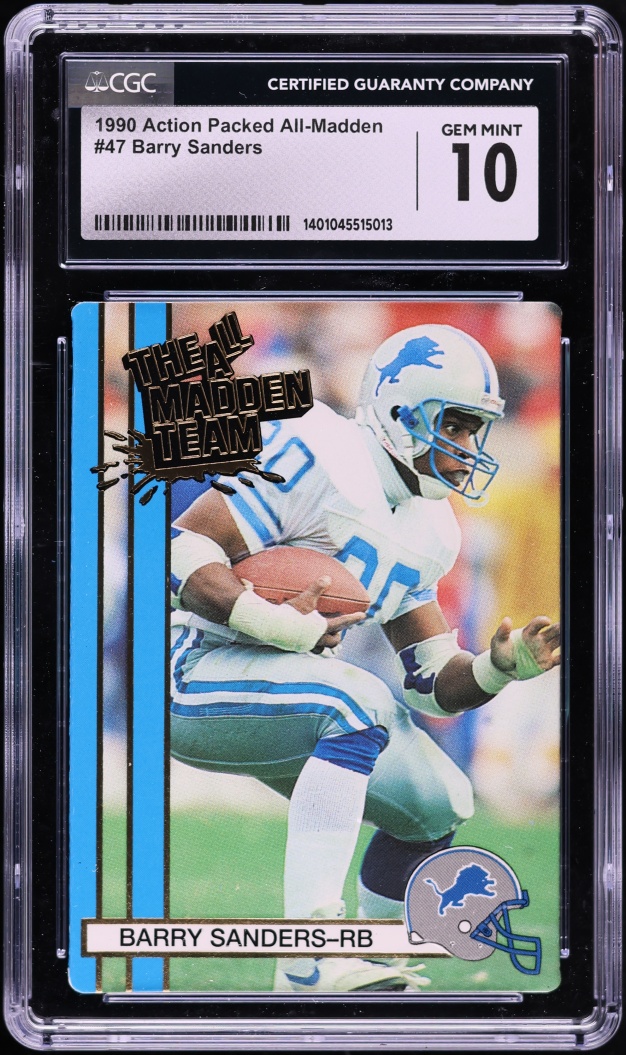 1990 Action Packed All-Madden Barry Sanders #47 CGC 10 GEM MINT
