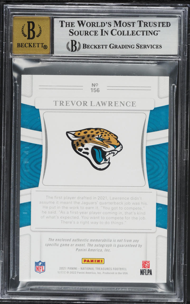 2021 National Treasures Trevor Lawrence ROOKIE PATCH AUTO /99 #156 BGS 9 MINT
