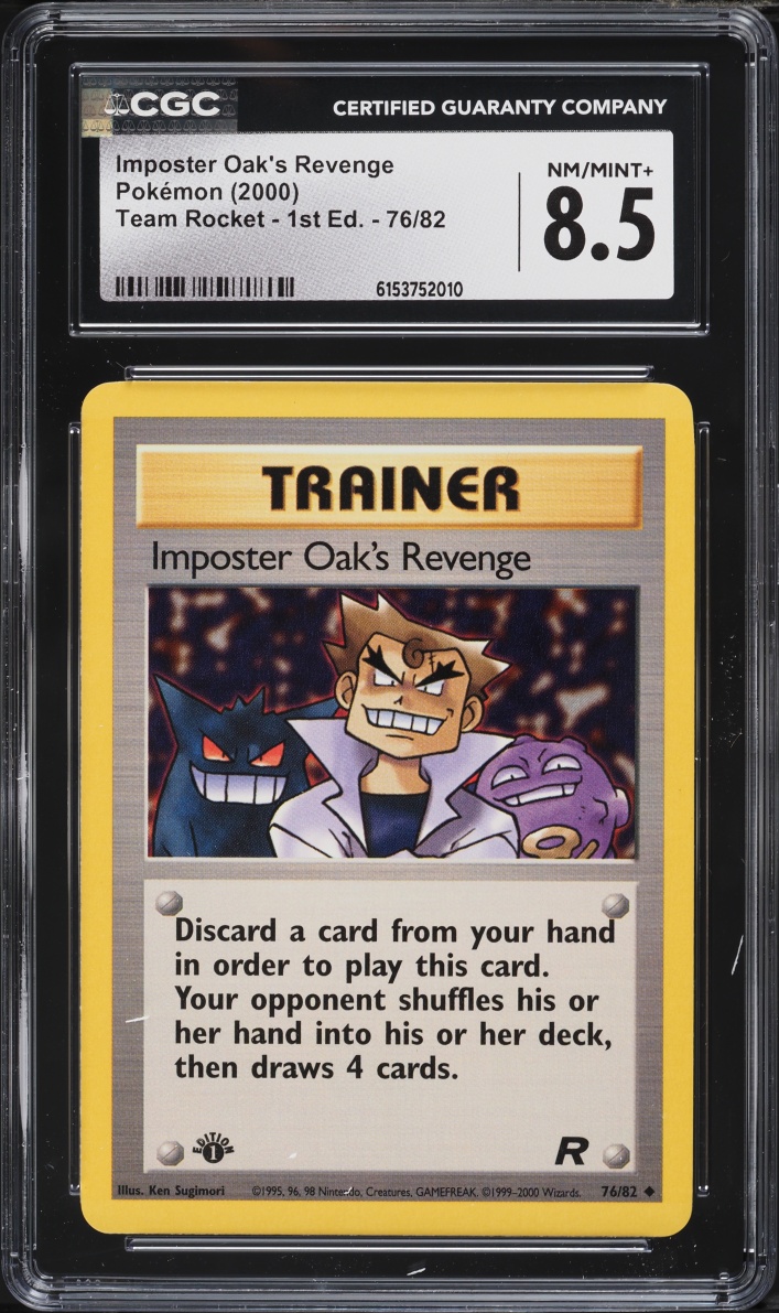 2000 Pokemon Team Rocket 1st Edition Imposter Oak's Revenge #76 CGC 8.5 NM-MT+