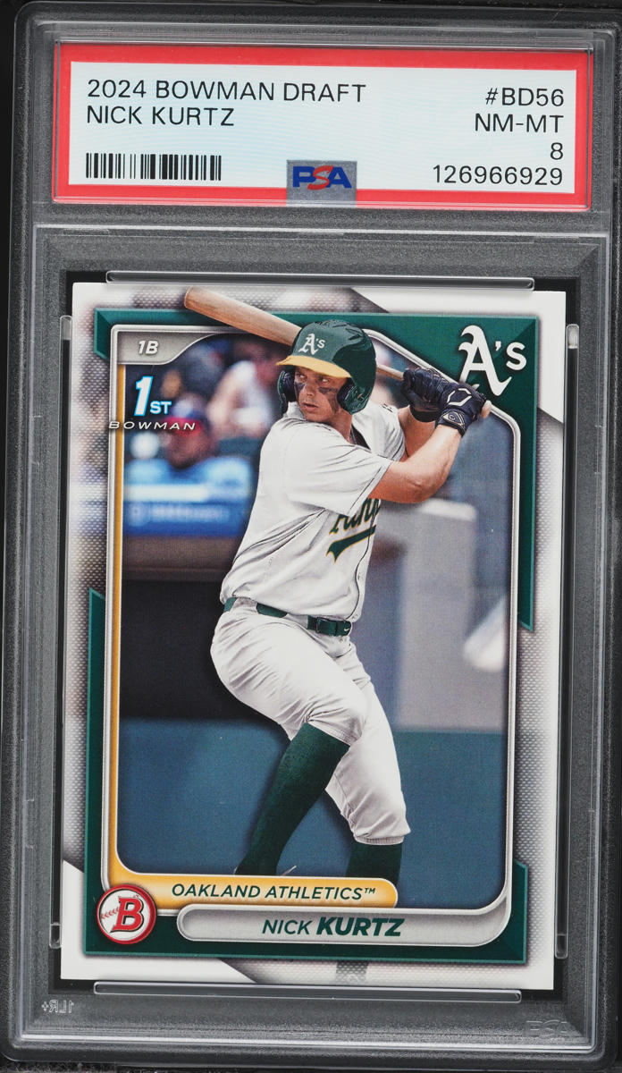 2024 Bowman Draft Nick Kurtz PROSPECT #BD-56 PSA 8 NM-MT
