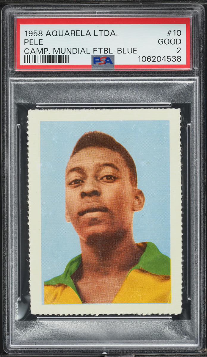 Carte Garrincha Rookie 1958 Editora Aquarela #7, Brésil Coupe Du Monde, PSA Auth