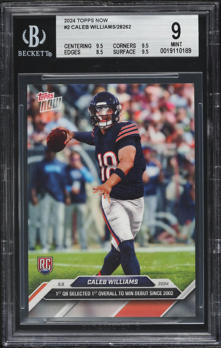 2024 Topps Now Caleb Williams ROOKIE #2 BGS 9 MINT