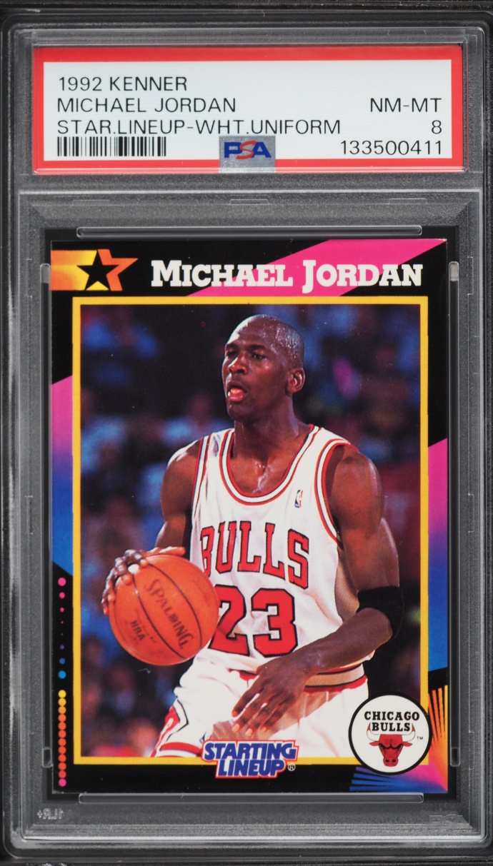 1992 Kenner Starting Lineup White Uniform Michael Jordan PSA 8 NM-MT