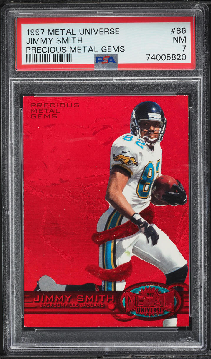 1997 Metal Universe Precious Metal Gems PMG Red Jimmy Smith /150 #86 PSA 7 NRMT