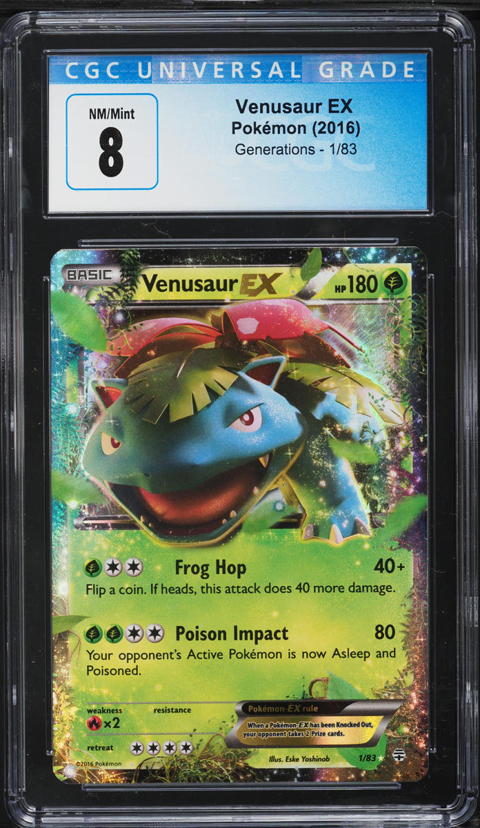 2016 Pokemon XY Generations Holo Venusaur EX #1 CGC 8 NM-MT
