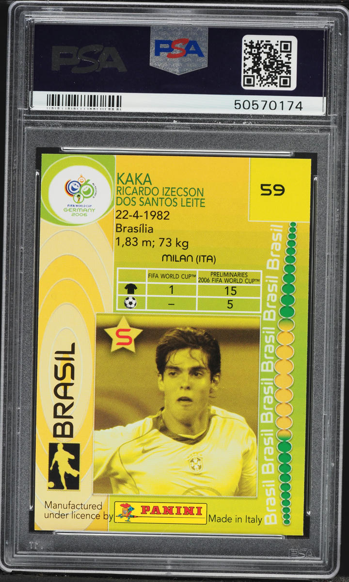 2006 Panini World Cup Germany Kaka #59 PSA 10 GEM MINT