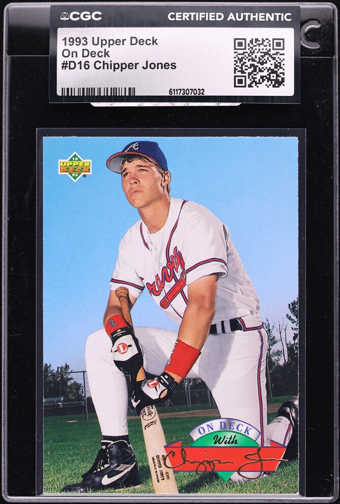 1993 Upper Deck On Deck Chipper Jones ROOKIE #D16 CGC AUTH