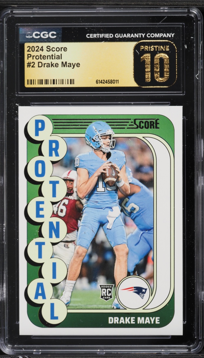 2024 Score Protential Drake Maye ROOKIE #2 CGC 10 PRISTINE