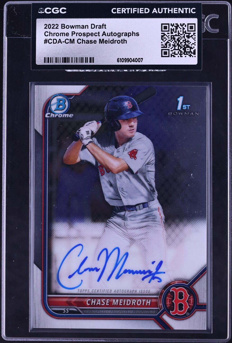 2022 Bowman Chrome Draft Chase Meidroth PROSPECT AUTO #CDA-CM CGC AUTH