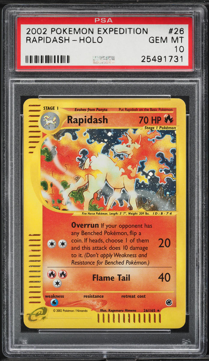 2002 Pokemon Expedition Holo Rapidash #26 PSA 10 GEM MINT