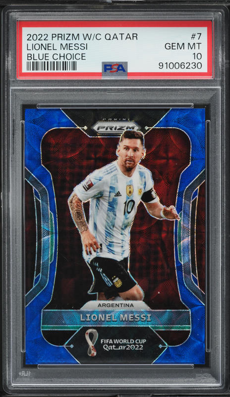2022 Panini Prizm World Cup Qatar Lionel Messi AUTO #S-LEO PSA 10