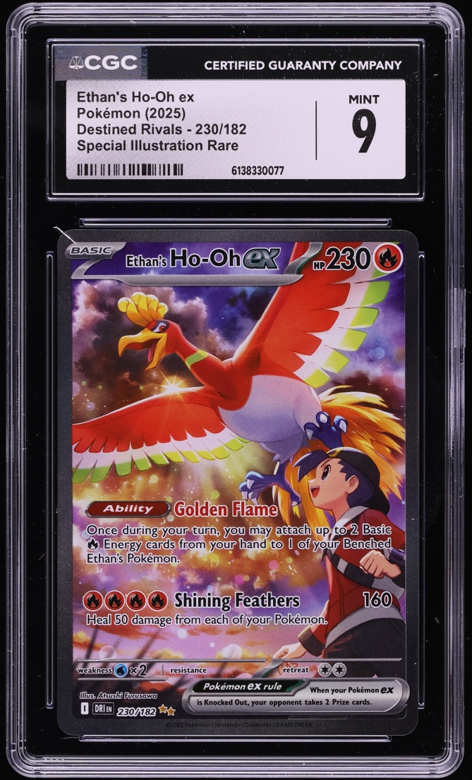 2025 Pokemon Scarlet & Violet Destined Rivals SIR Ethan's Ho-Oh EX #230 CGC 9 MINT