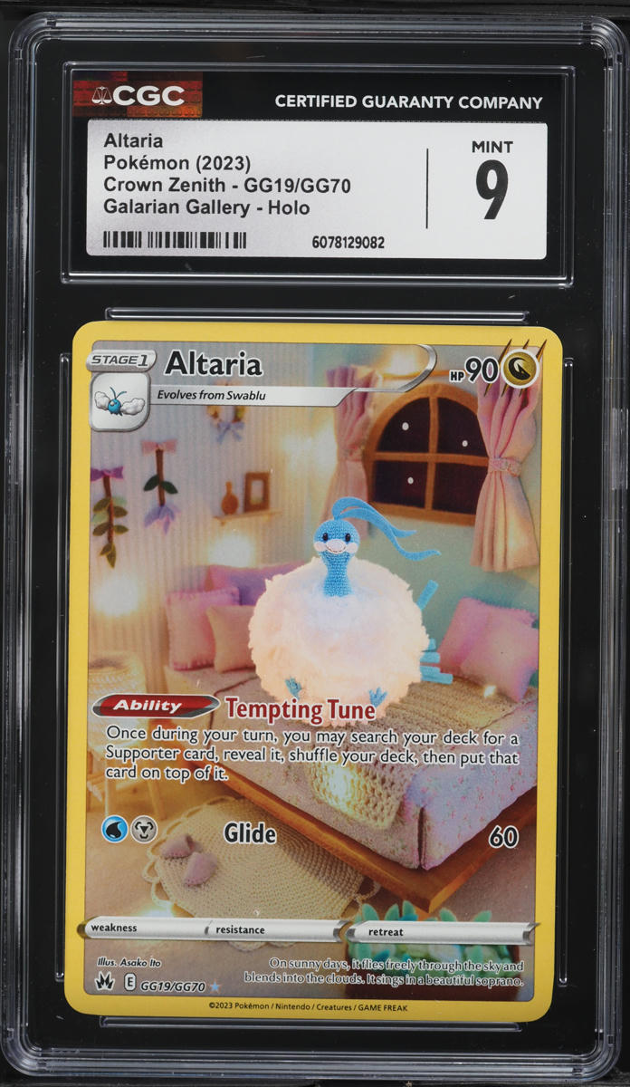 2023 Pokemon Sword & Shield Crown Zenith Full Art Altaria #GG19 CGC 9 MINT