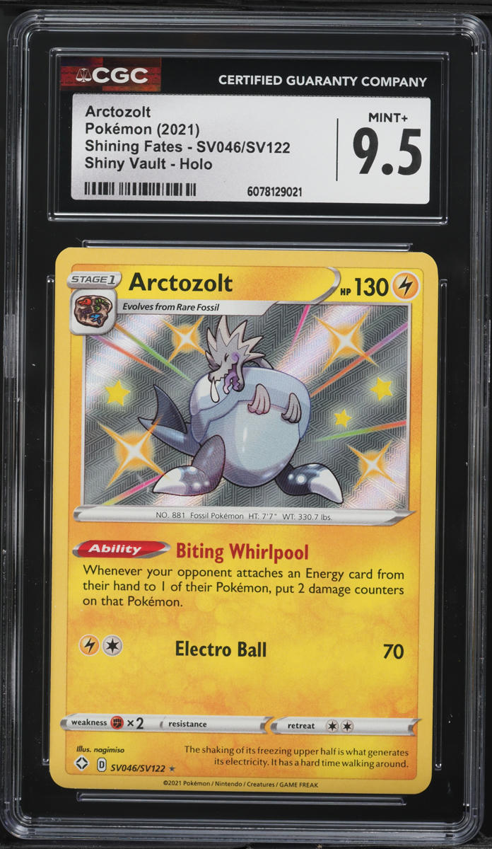 2021 Pokemon Sword & Shield Shining Fates Shiny Vault Holo Arctozolt #SV046 CGC 9.5 MINT+