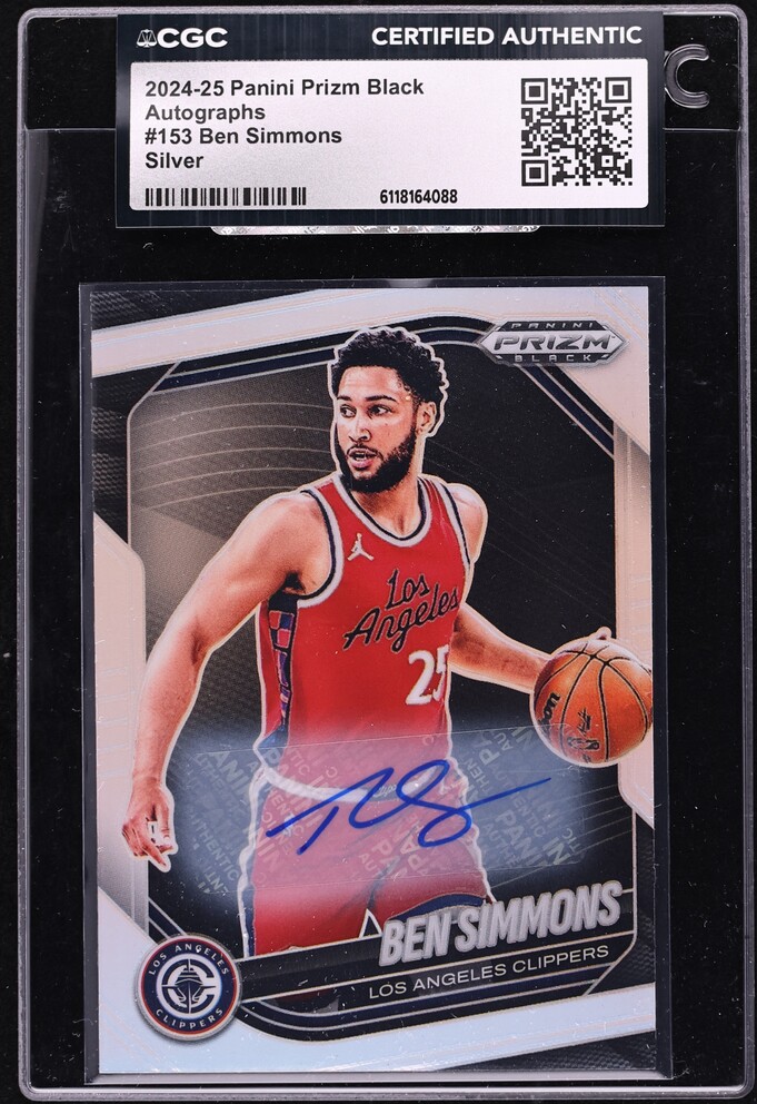 2024 Panini Prizm Black Silver Ben Simmons AUTO #153 CGC AUTH