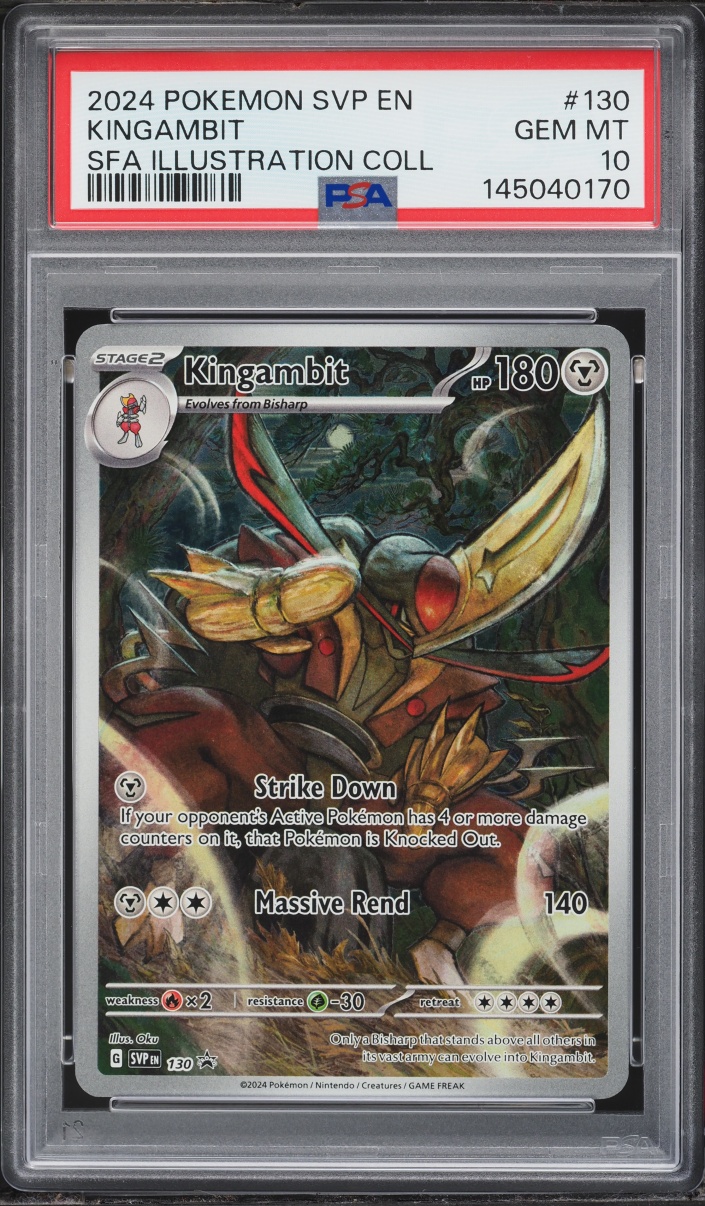 2024 Pokemon Scarlet & Violet Promo Illustration Collection Kingambit #130 PSA 10 GEM MINT