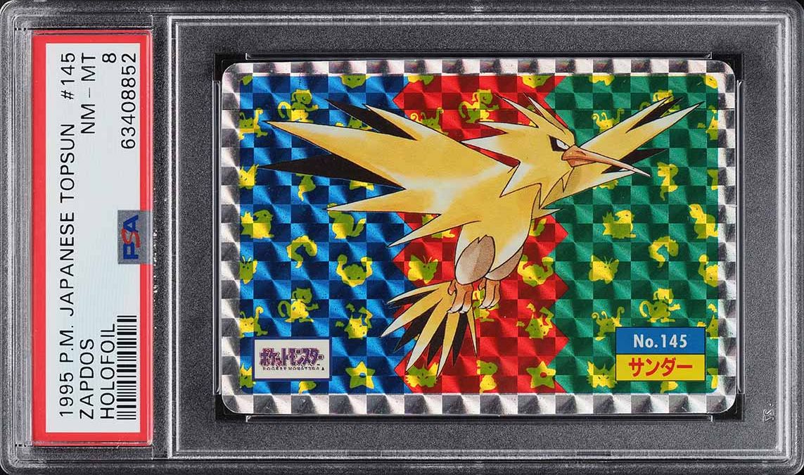 1997 Pokemon Japanese Topsun Holofoil Zapdos #145 PSA 8 NM-MT