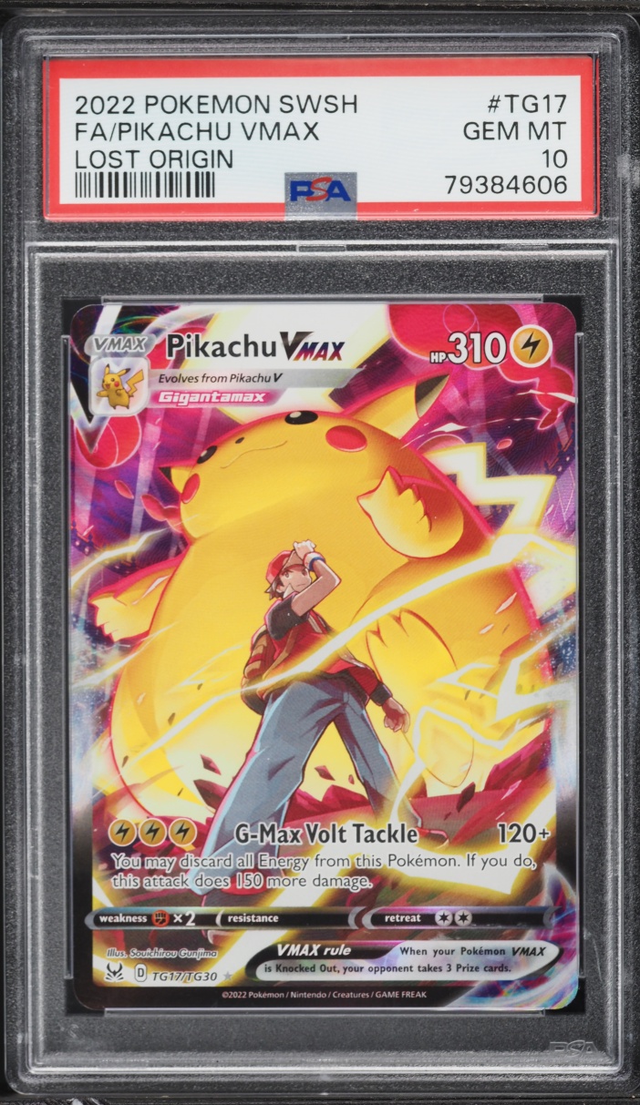 2022 Pokemon Sword & Shield Lost Origin Full Art Pikachu VMAX #TG17 PSA 10 GEM MINT