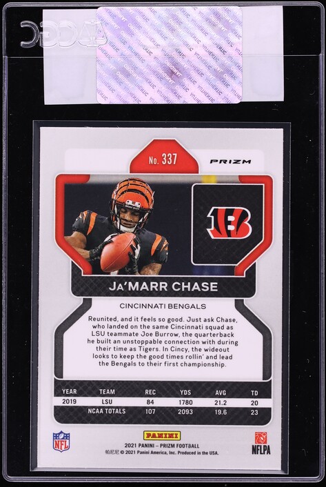 2021 Panini Prizm Disco Ja'Marr Chase ROOKIE #337 CGC AUTH