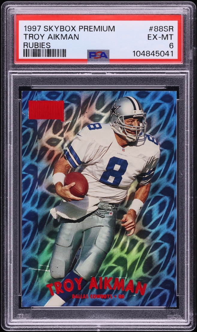 1997 Skybox Premium Rubies Troy Aikman /50 #88SR PSA 6 EXMT