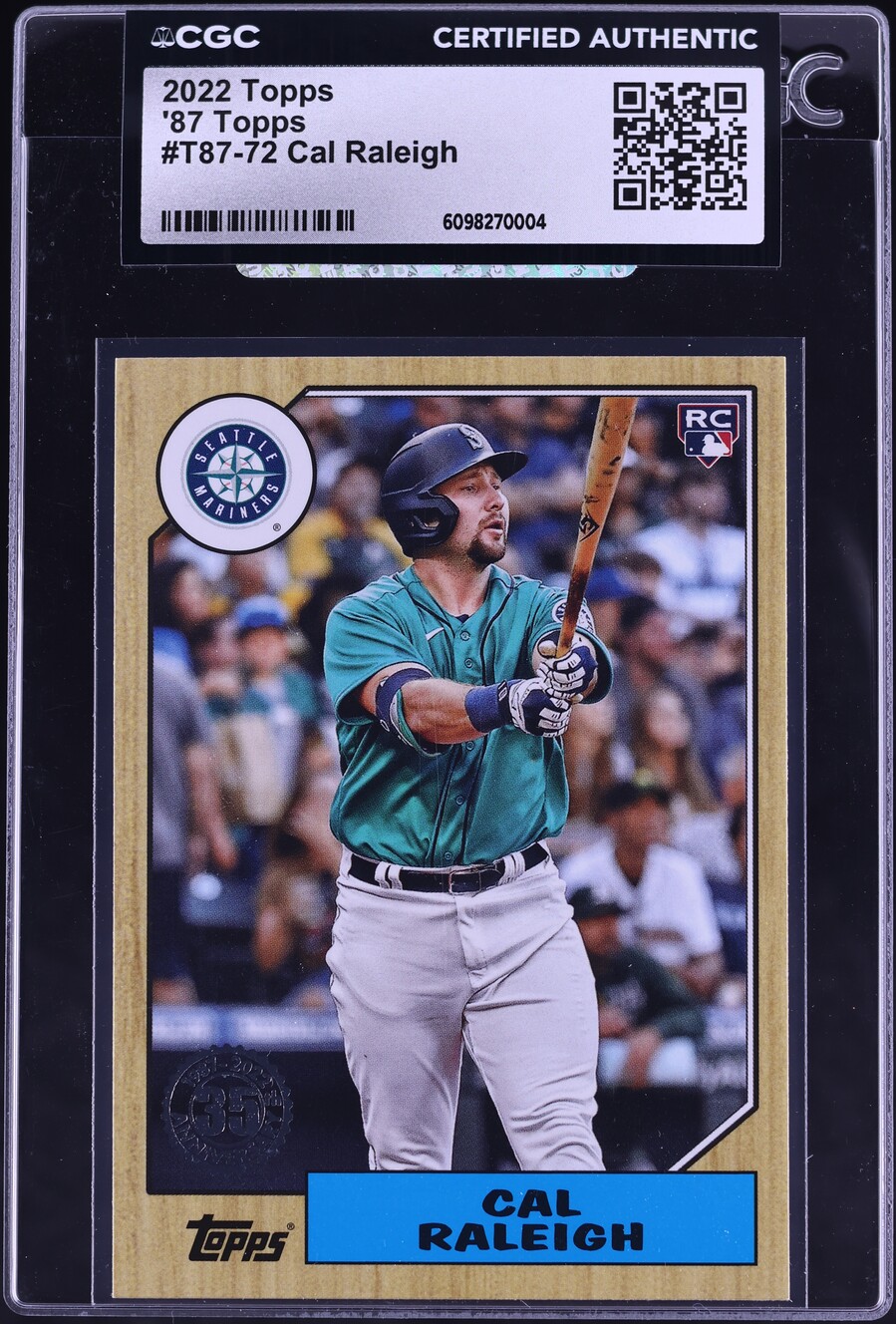 2022 Topps '87 Cal Raleigh ROOKIE #T87-72 CGC AUTH