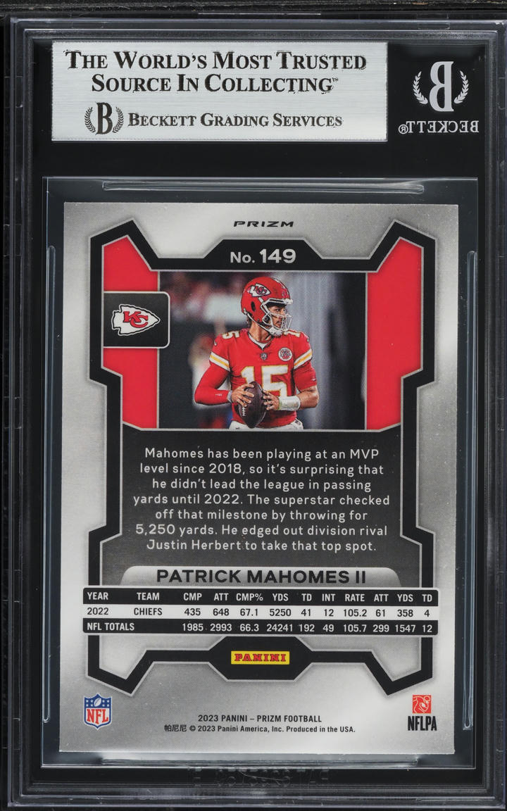 2023 Panini Prizm Silver Patrick Mahomes II #149 BGS 8.5 NM-MT+