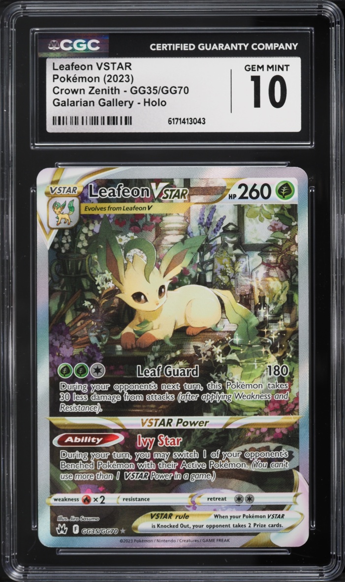 2023 Pokemon Sword & Shield Crown Zenith Alt Art Leafeon VSTAR #GG35 CGC 10 GEM MINT