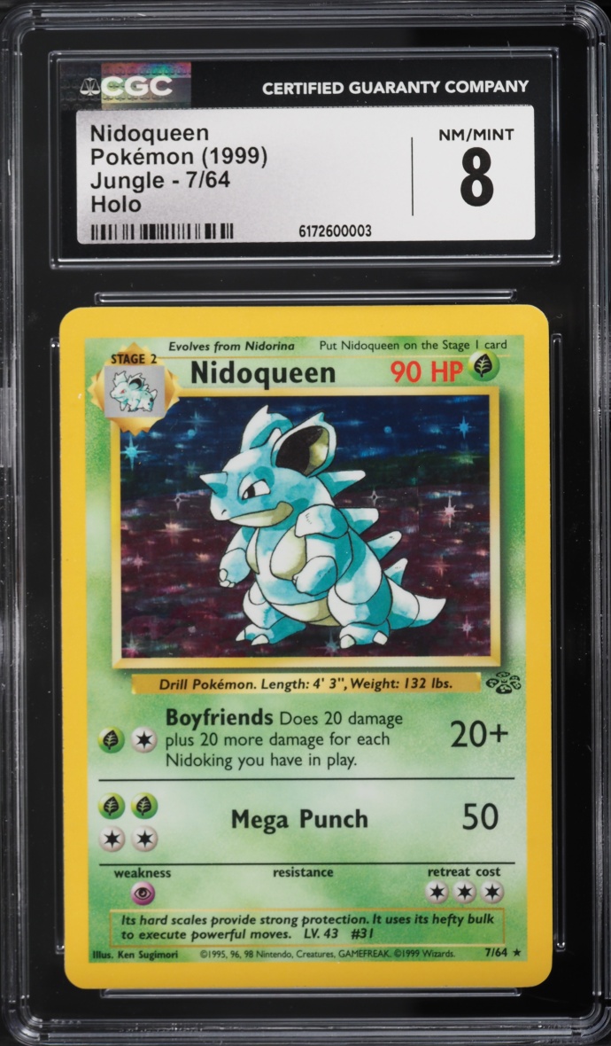 1999 Pokemon Jungle Holo Nidoqueen #7 CGC 8 NM-MT