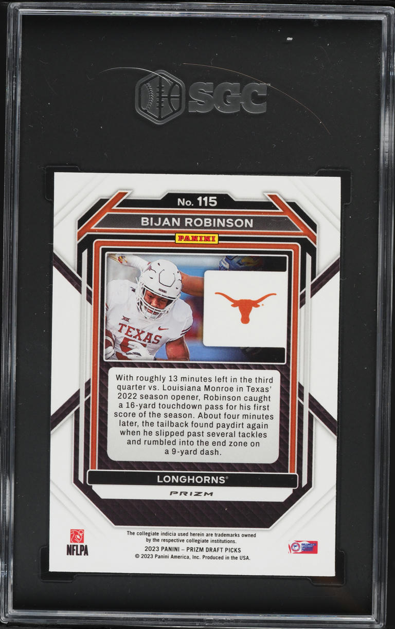 2023 Panini Prizm Draft Picks Red Ice Bijan Robinson ROOKIE #115 SGC 9.5 MINT+