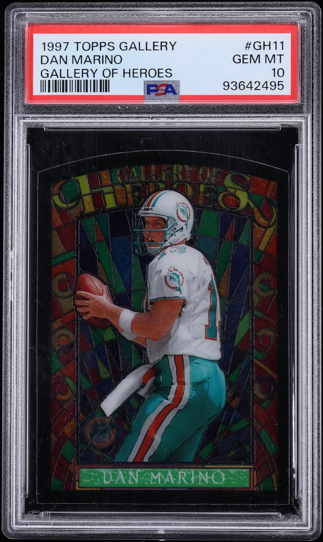 1997 Topps Gallery Of Heroes Die-Cut Dan Marino #GH11 PSA 10 GEM MINT