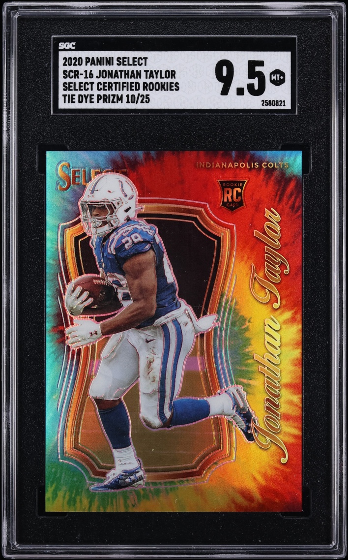 2020 Select Certified Tie-Dye Prizm Jonathan Taylor ROOKIE /25 #SCR-16 SGC 9.5 MINT+