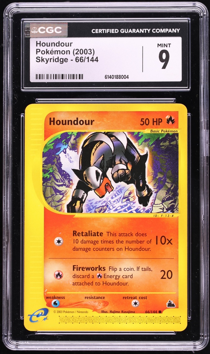 2003 Pokemon Skyridge Houndour #66/144 CGC 9 MINT