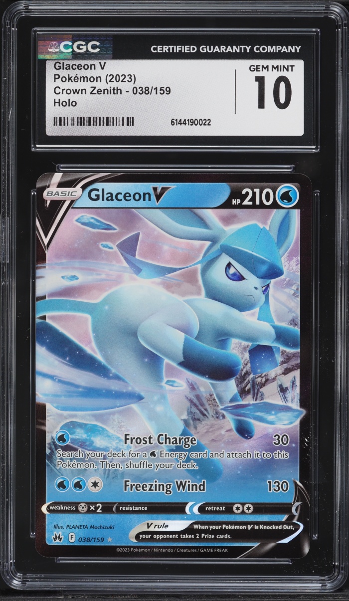 2023 Pokemon Sword & Shield Crown Zenith Glaceon V #38 CGC 10 GEM MINT