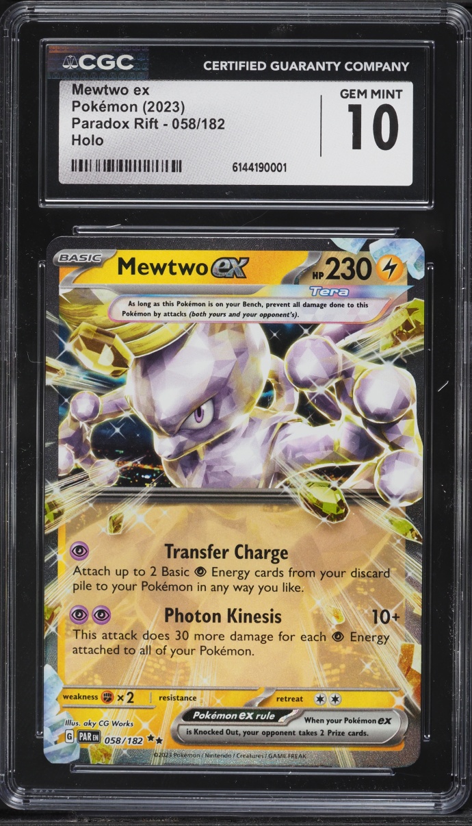 2023 Pokemon Scarlet & Violet Paradox Rift Holo Mewtwo ex #58 CGC 10 GEM MINT