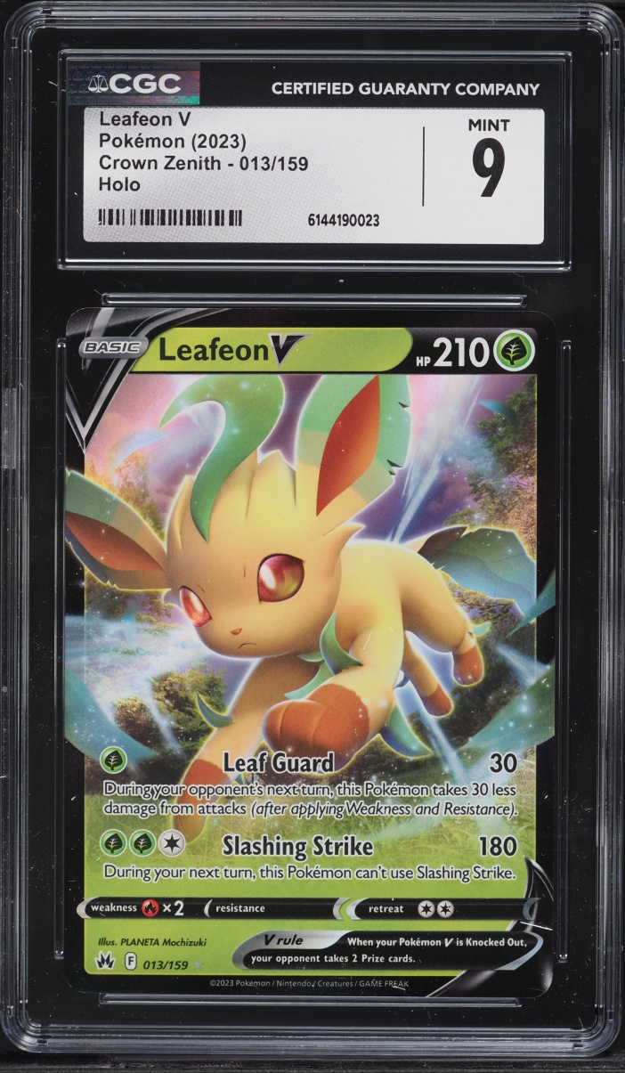 2023 Pokemon Sword & Shield Crown Zenith Holo Leafeon V #13 CGC 9 MINT