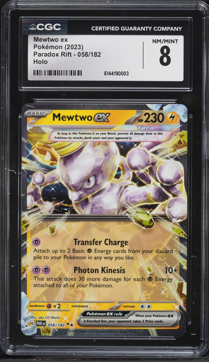 2023 Pokemon Scarlet & Violet Paradox Rift Holo Mewtwo ex #58 CGC 8 NM-MT