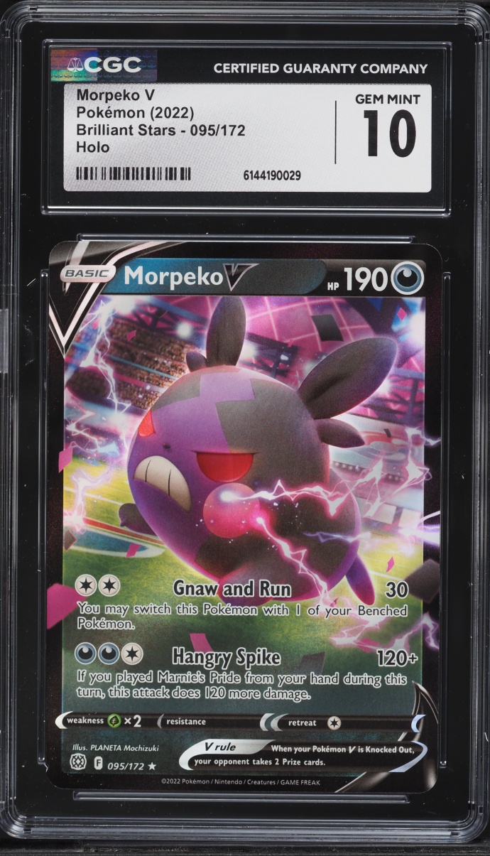2022 Pokemon Sword & Shield Brilliant Stars Morpeko V #095 CGC 10 GEM MINT