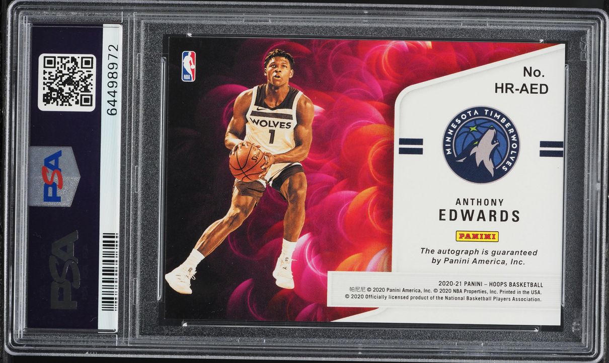 2020 Hoops Hot Signatures Anthony Edwards ROOKIE AUTO #HR-AED PSA 9 MINT