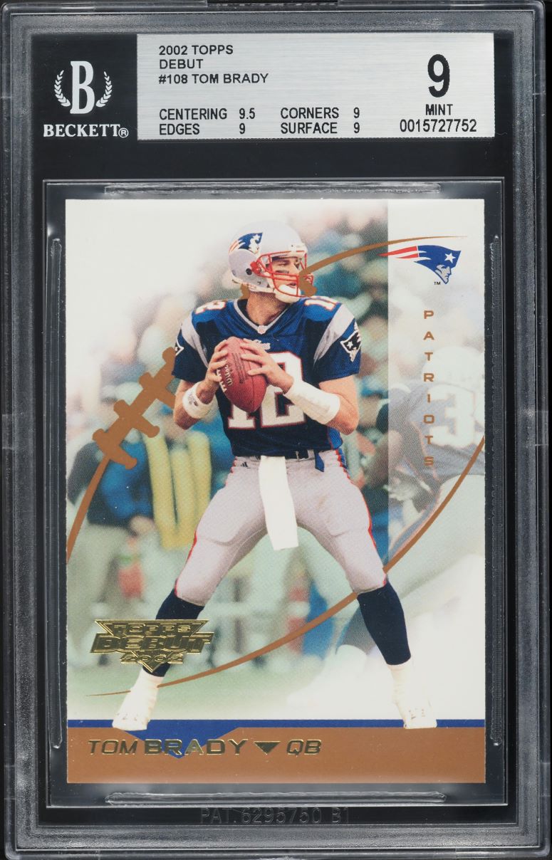 2002 Topps Debut Tom Brady #108 BGS 9 MINT