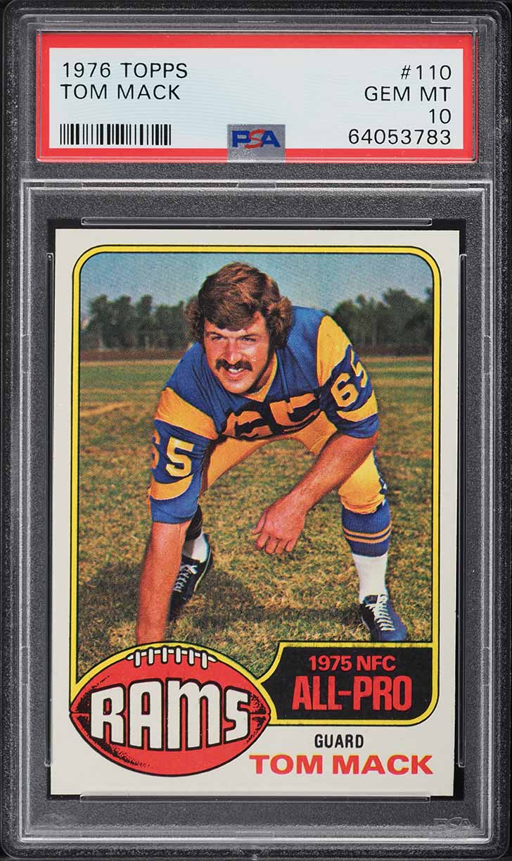1976 Topps Football Tom Mack #110 PSA 10 GEM MINT