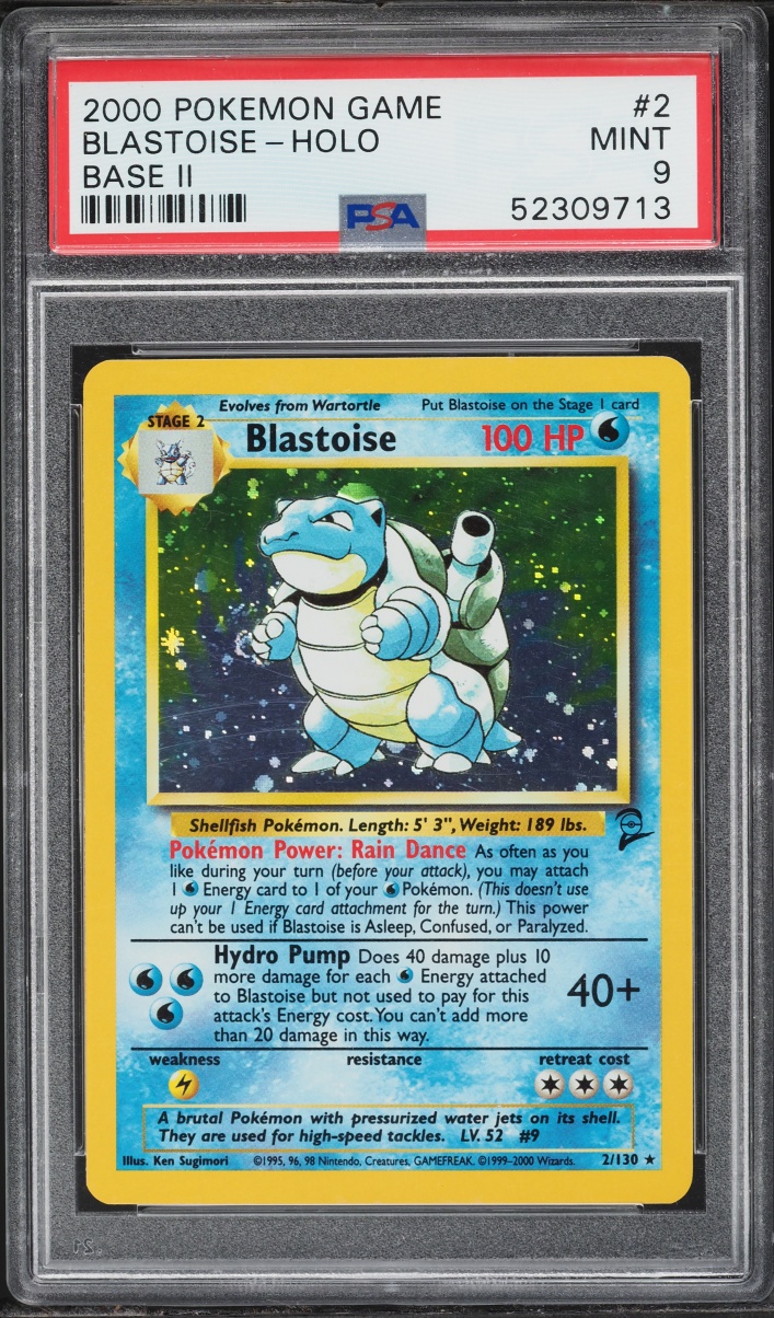 2000 Pokemon Base Set 2 Holo Blastoise #2 PSA 9 MINT